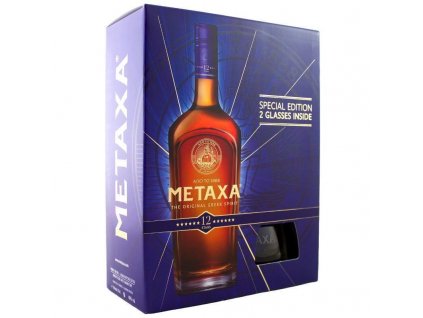 Metaxa 12* 40%  0,7l v dárkovém balení se 2 skleničkami