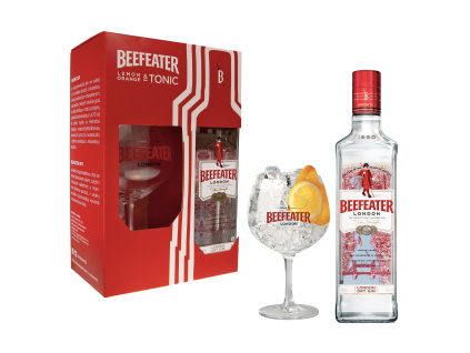 Gin Beefeater 0,7l v dárkovém balení se skleničkou