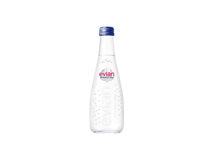 evian sparkling 033l sklo
