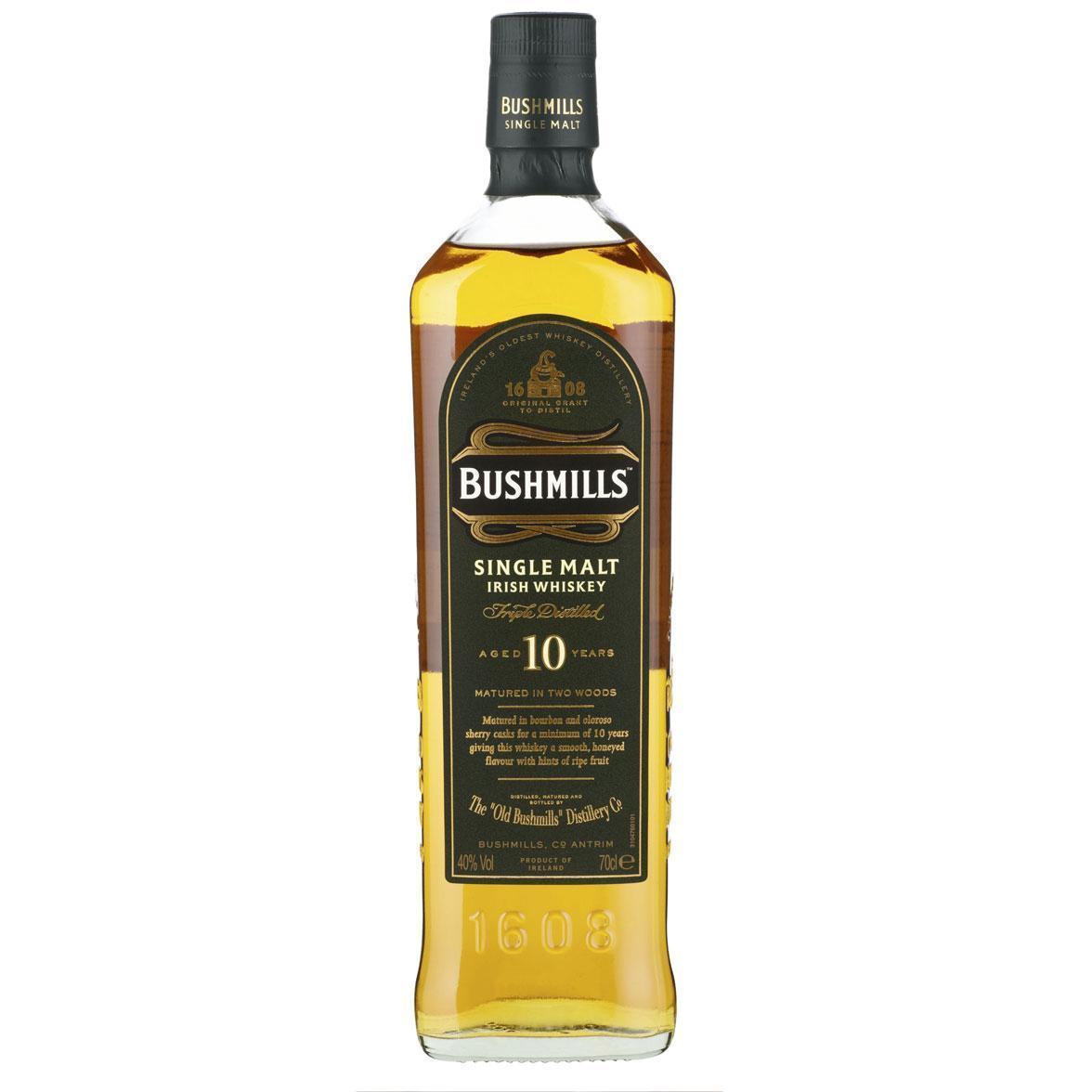 BUSHMILLS 10Y SINGLE MALT WHISKEY 40% 0,7l (holá láhev)