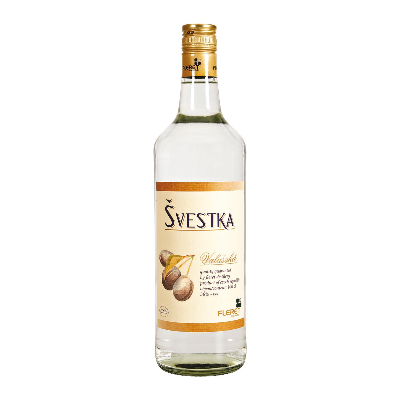 Valašská švestka bílá Fleret 36% 1l (holá láhev)