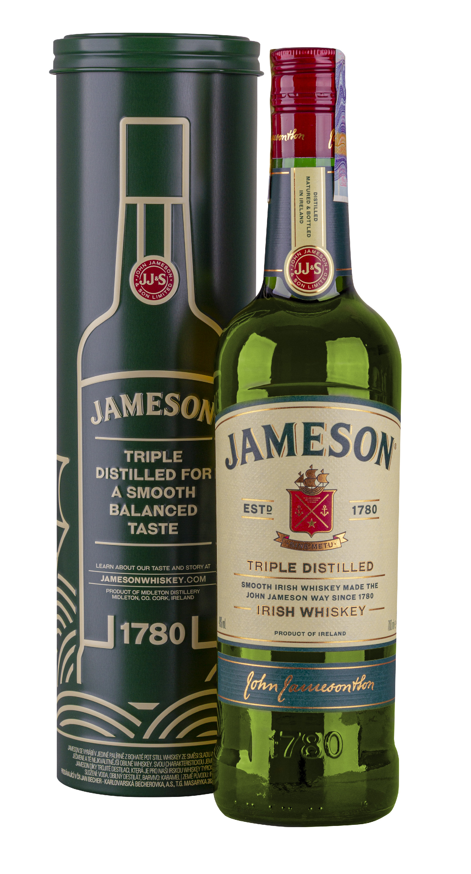 Jameson v dárkové tubě 40% 0,7l (holá láhev)