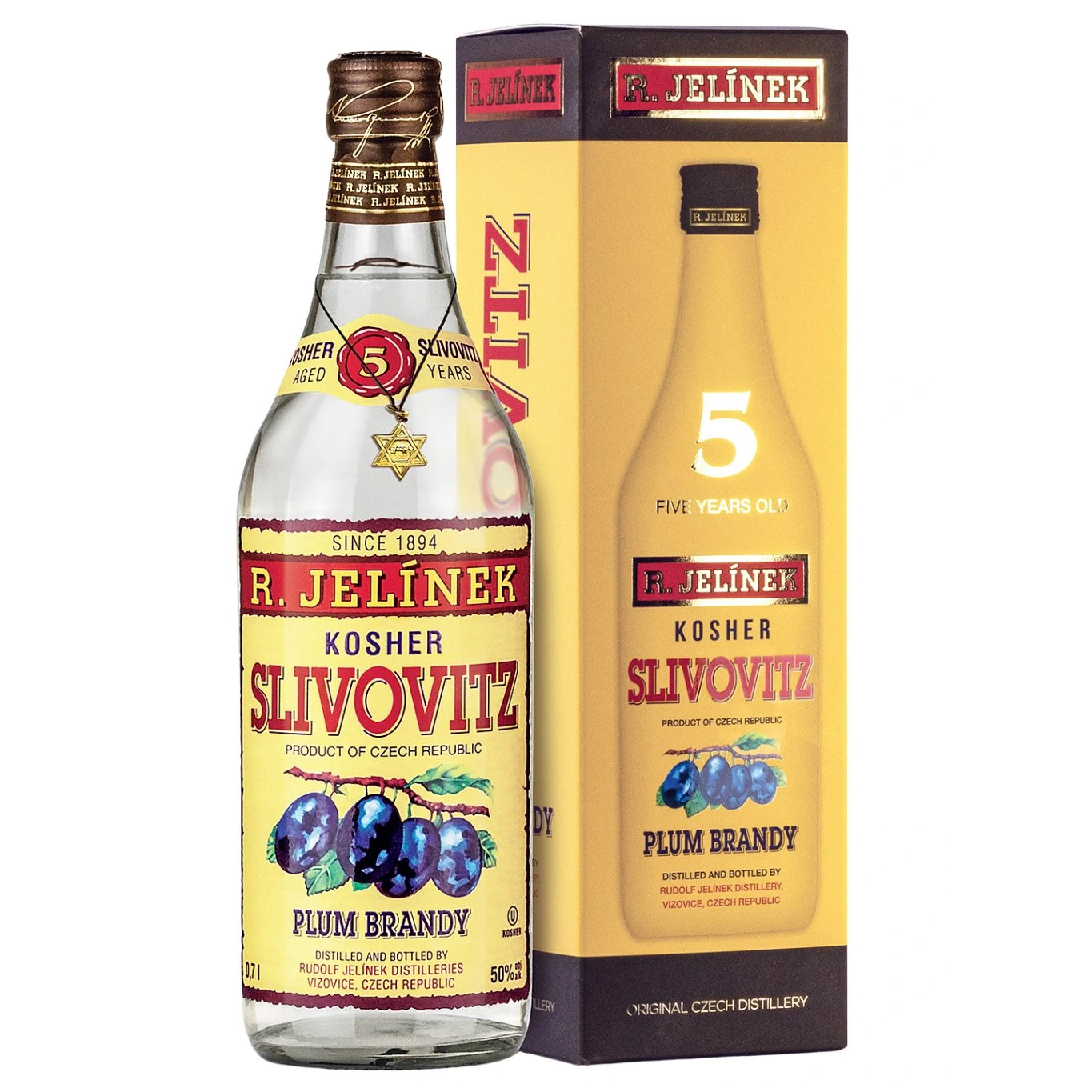 R. Jelínek Slivovica Kosher biela, GIFT