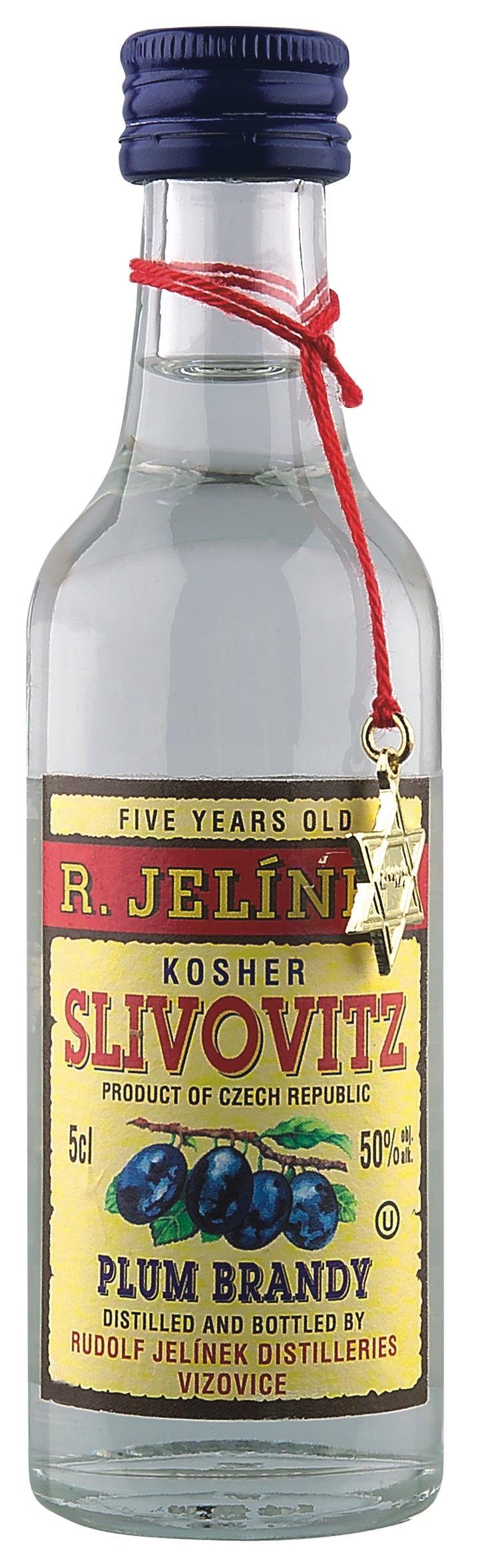 Rudolf Jelínek Slivovice kosher 5y 50% 0,05 l (holá láhev)