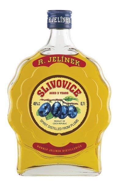 Rudolf Jelínek Slivovice gold budik 45% 0,7 l (holá láhev)