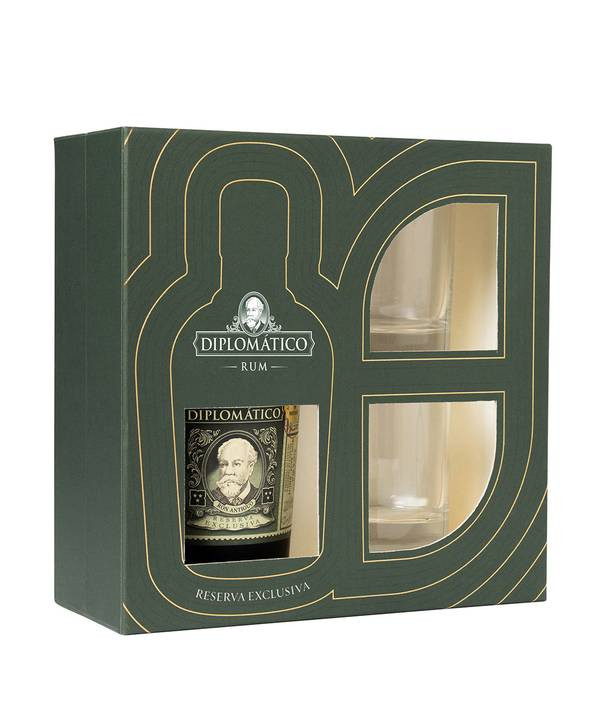 Rum Diplomatico reserva exclusiva 0,7l + 2x sklo