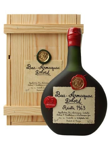 ARMAGNAC DELORD MILLÉSIMÉS 1963 40% 0,7 (Dřevěný obal)