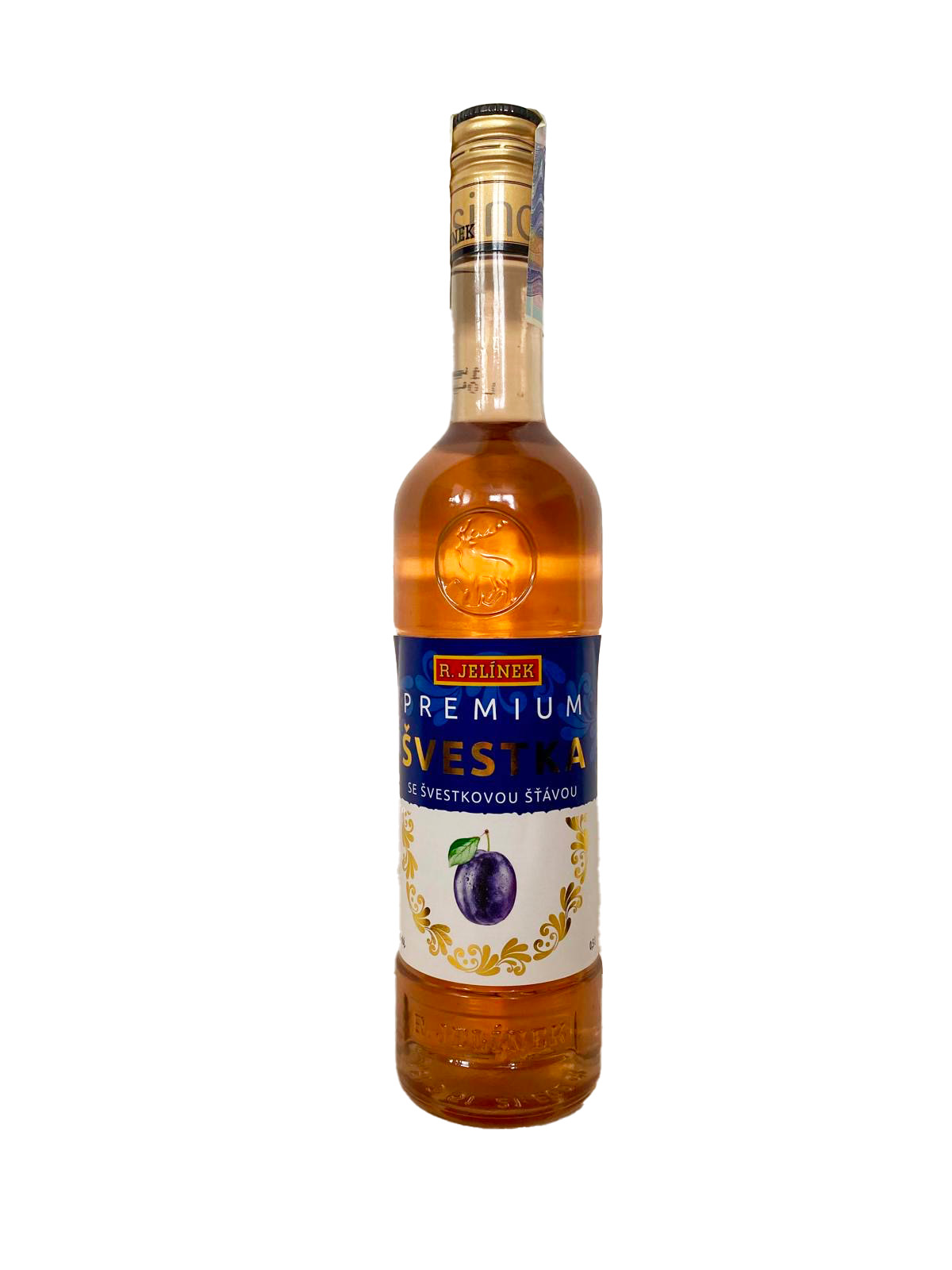 R. Jelínek Švestka Premium pálenka 38% 0,5l (holá láhev)
