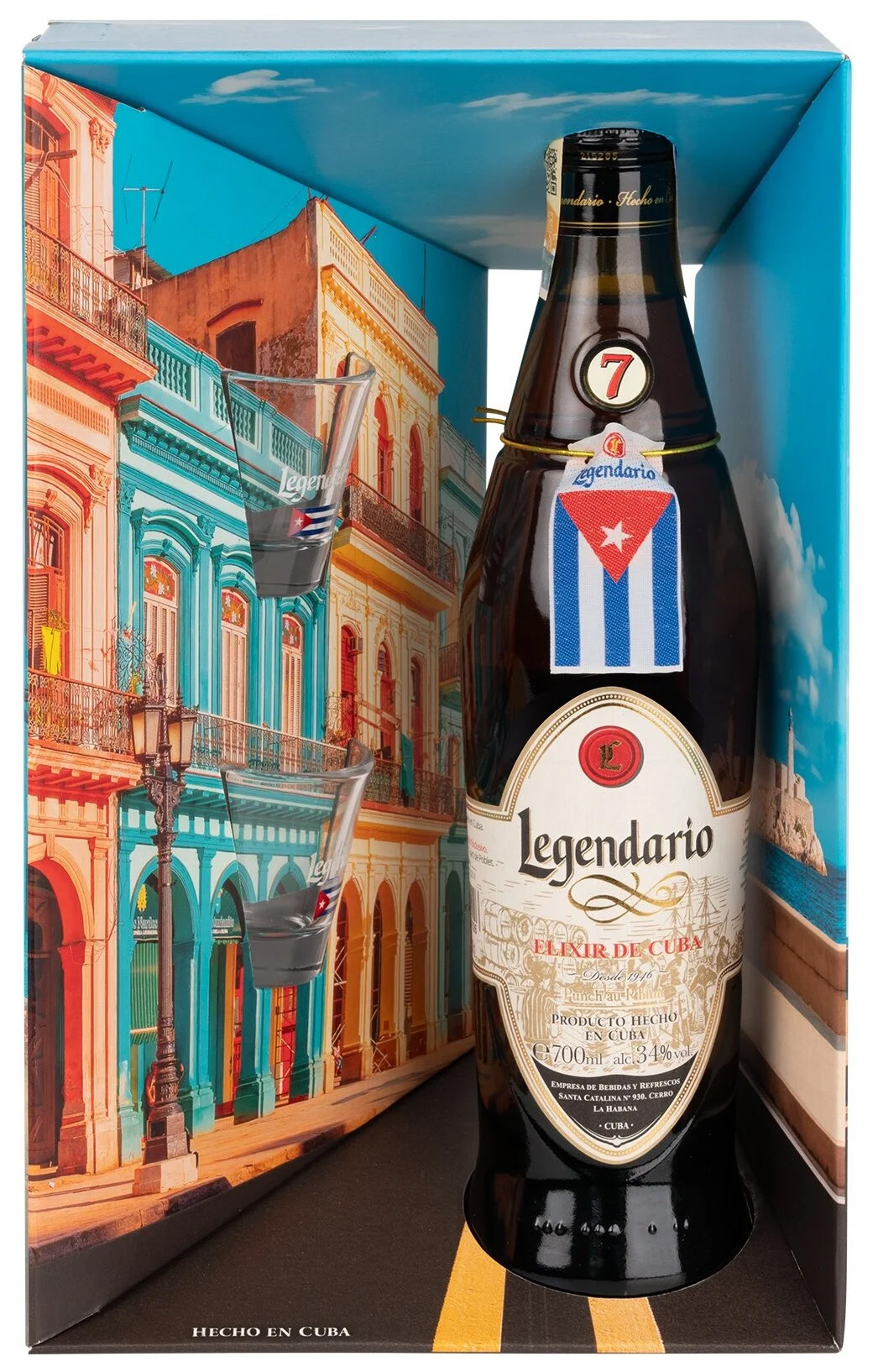 Legendario + 2 skla 34% 0,7l (dárkové balení 2 skleničky)