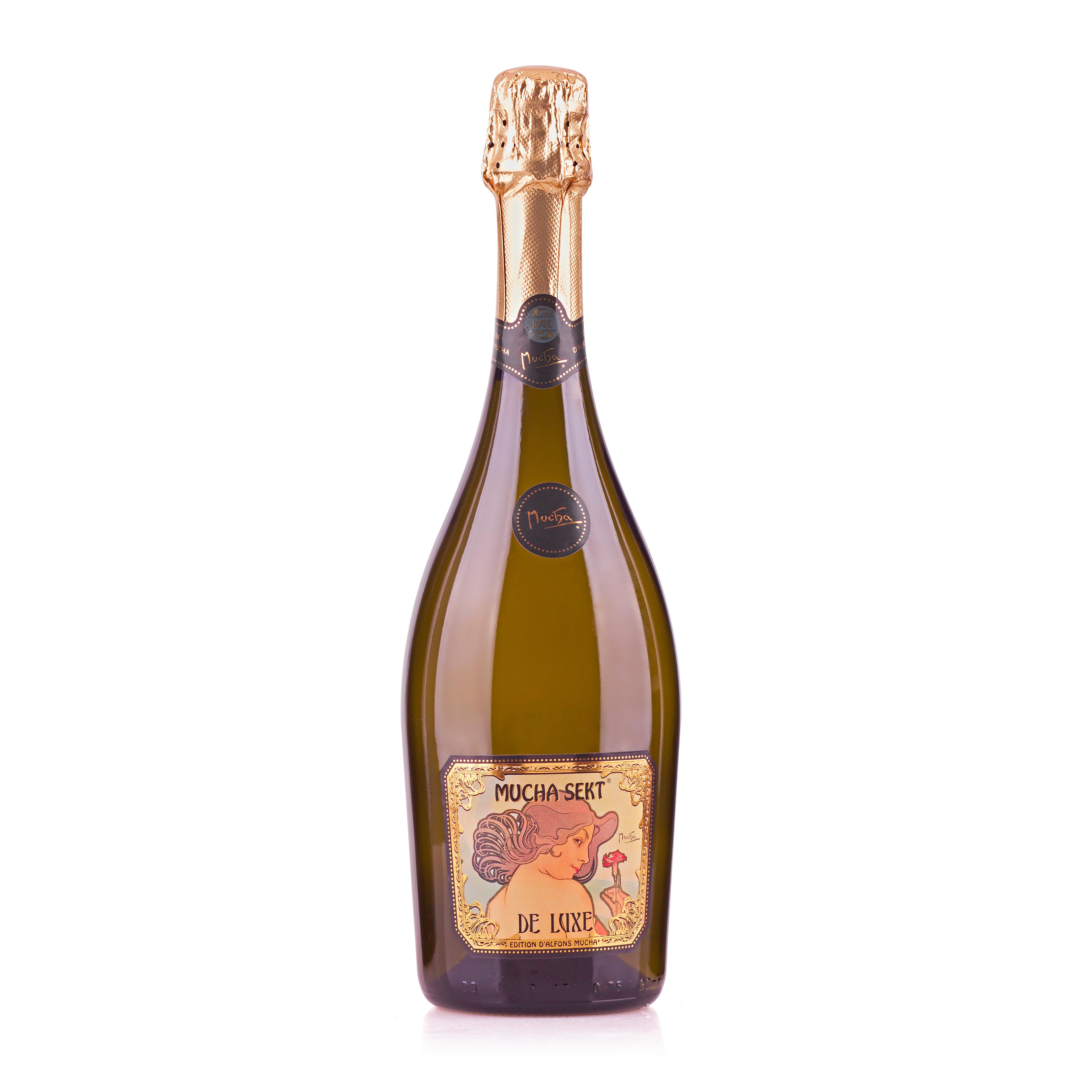 Sekt Mucha de luxe Doux 0,75l.
