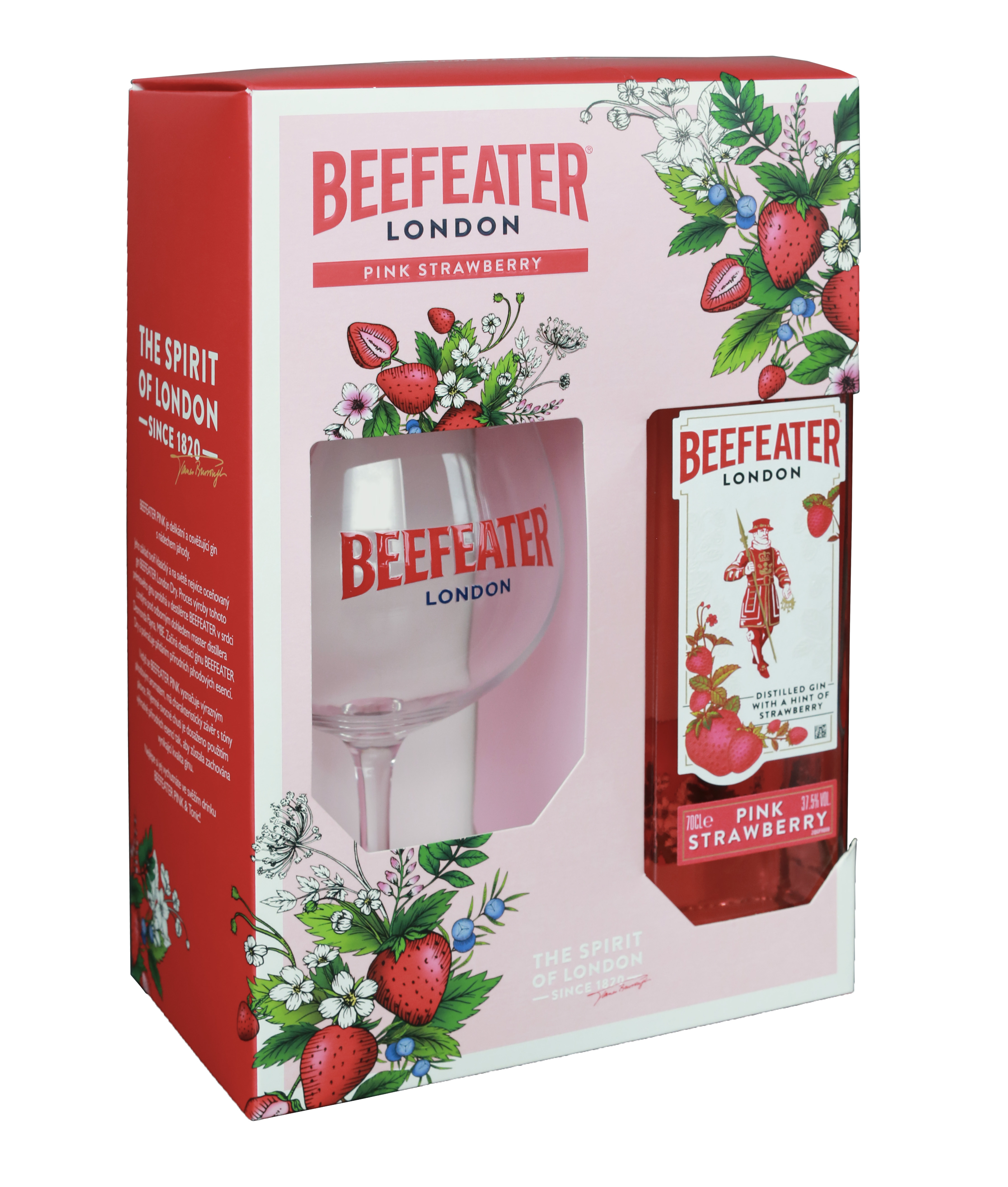 Gin Beefeater Pink 40% 0,7l (Karton + 1 sklenička)