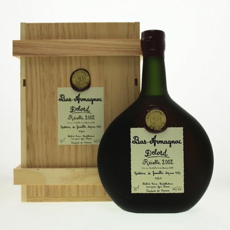 Armagnac Delord Millésimés - 2002 40% 0,7 (Dřevěný obal)
