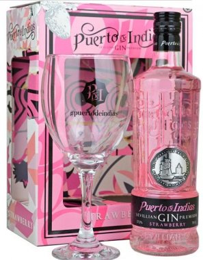 Gin Puerto de Indias Strawberry 37,5% 0,7 l GIFT BOX SE SKLENICÍ