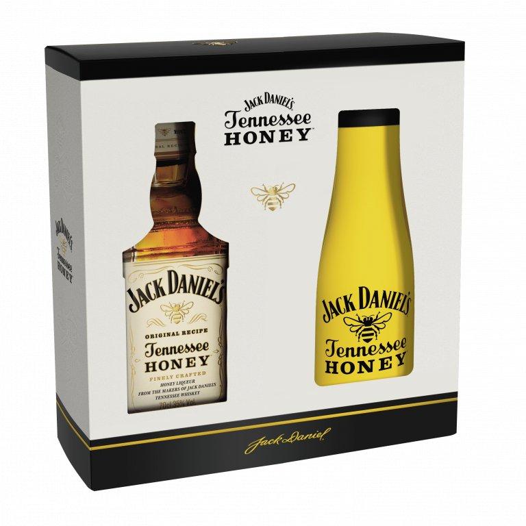 Jack Daniel's Honey + termoska 35% 0,7l (Karton + plecháčky)