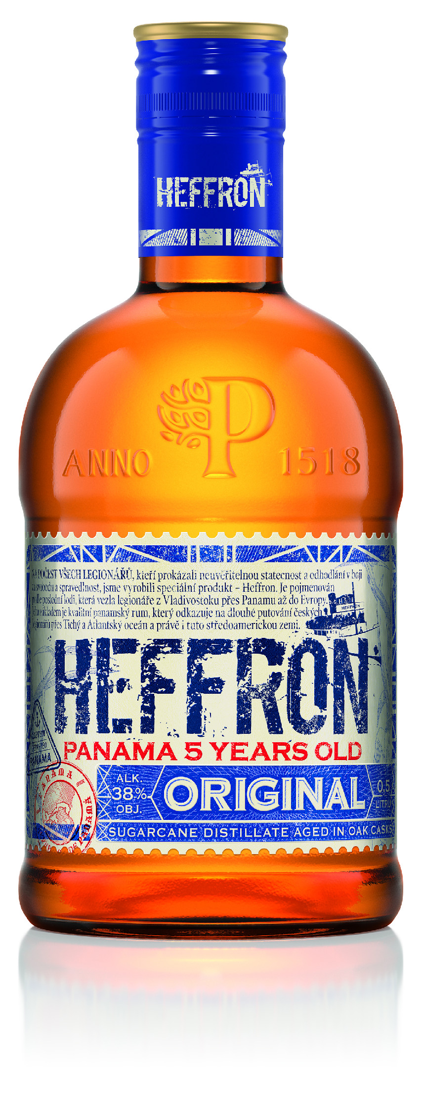 HEFFRON Panama Heritage Rum Bourbon casks 5y 38% 0,5 l (holá láhev)