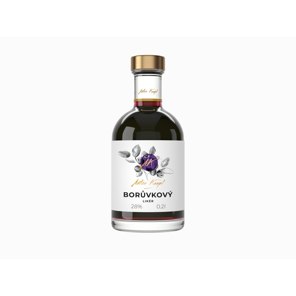 borůvkový likér anton kaapl 28% 0,2 l (holá láhev)