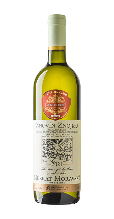 Muškát moravský 2021 pozdní sběr Terroir Club Znovín Znojmo 0,75l