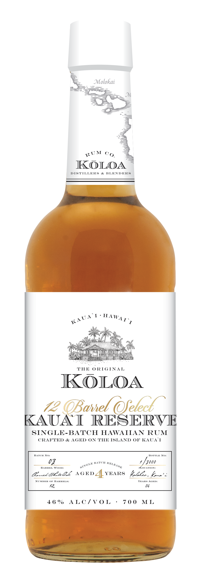 RUM koloa 4y reserve 46% 0,7l (holá láhev)
