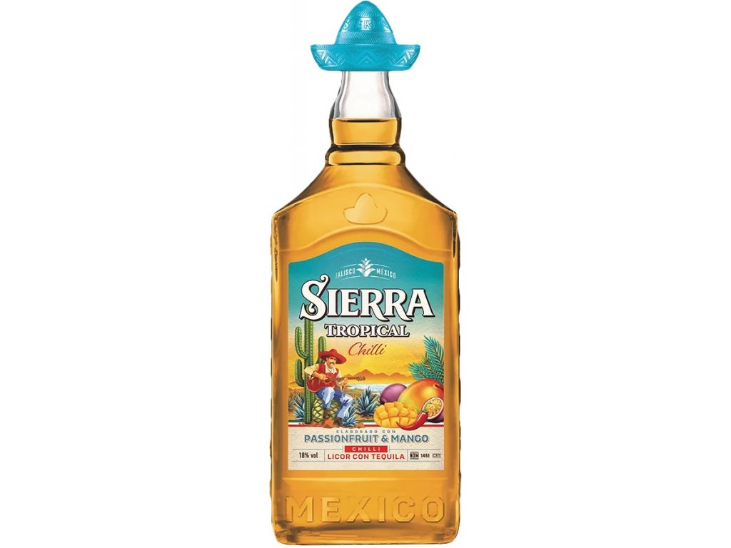 TEQUILA sierra tropical chilli 18% 1l (holá láhev)