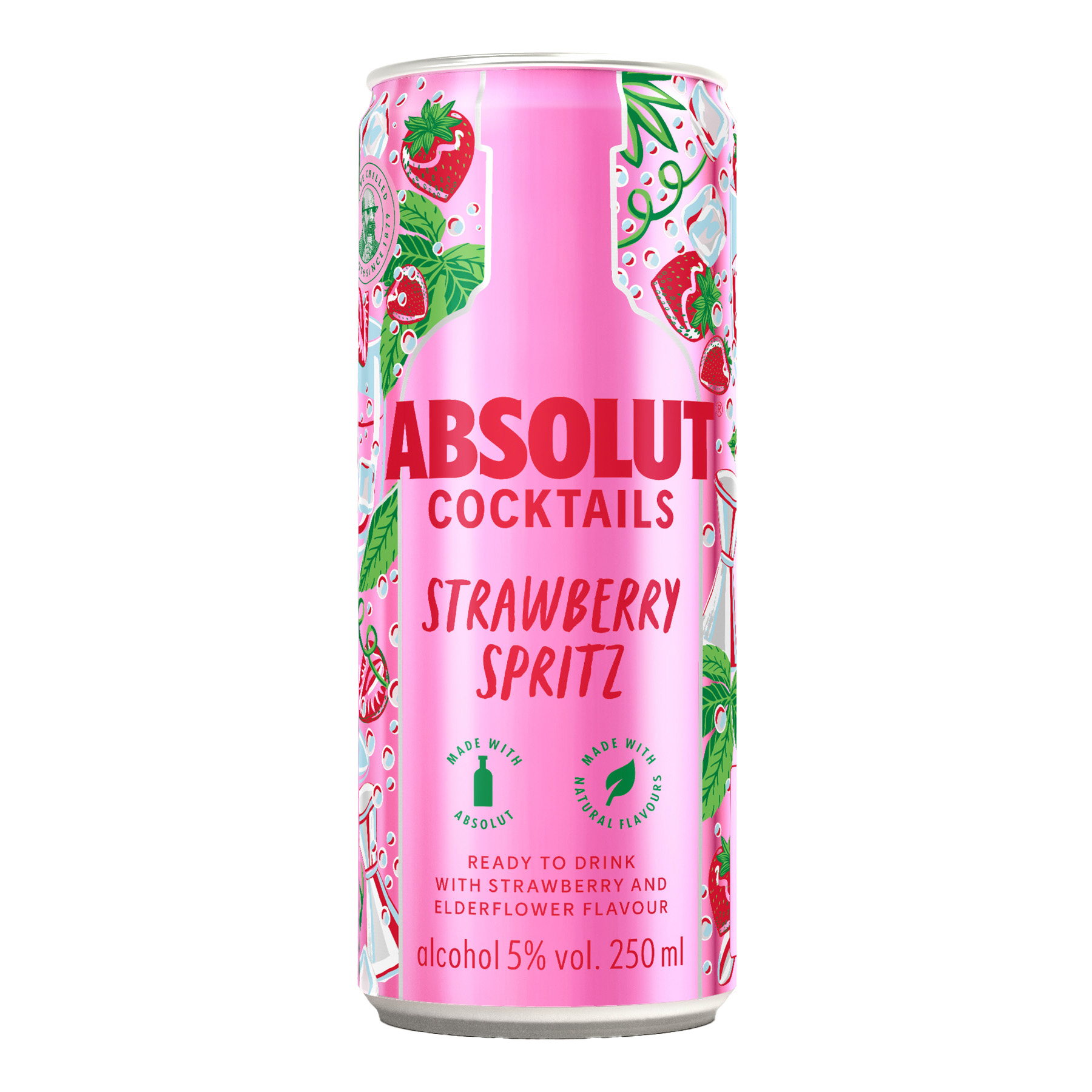 Absolut Cocktails Strawberry Spritz - plechovka 5% 0,25 l