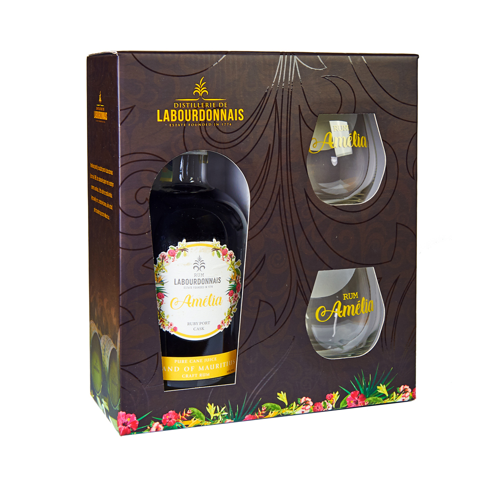 Labourdonnais Amélia 40% 0,7l + 2x skleničky (hnědá verze)