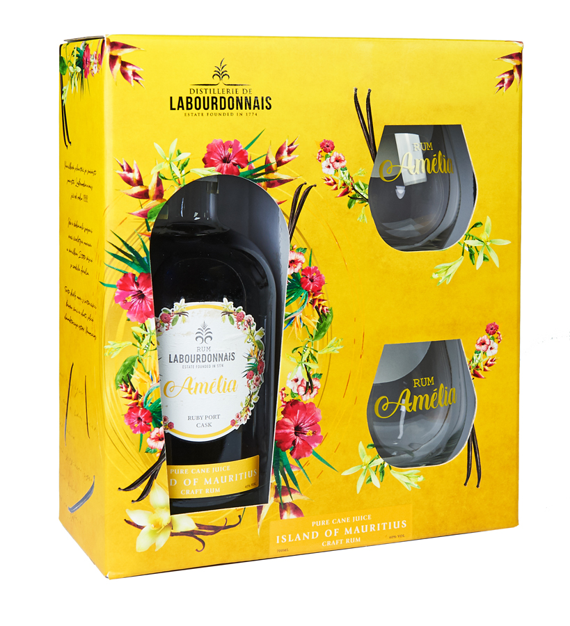 Labourdonnais Amélia 40% 0,7l + 2x skleničky (žlutá verze)