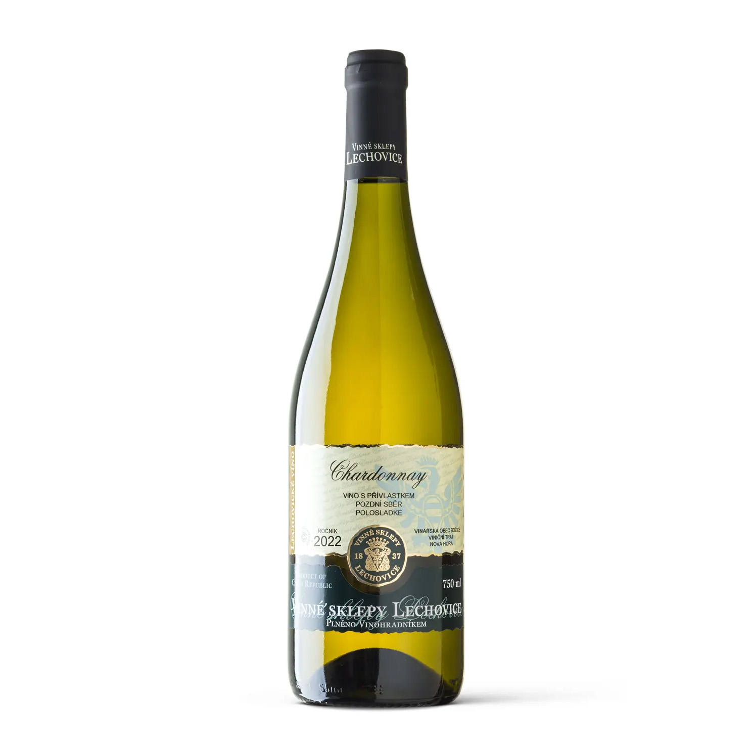 Chardonnay 2022 pozdní sběr Vinné sklepy Lechovice 0,75l