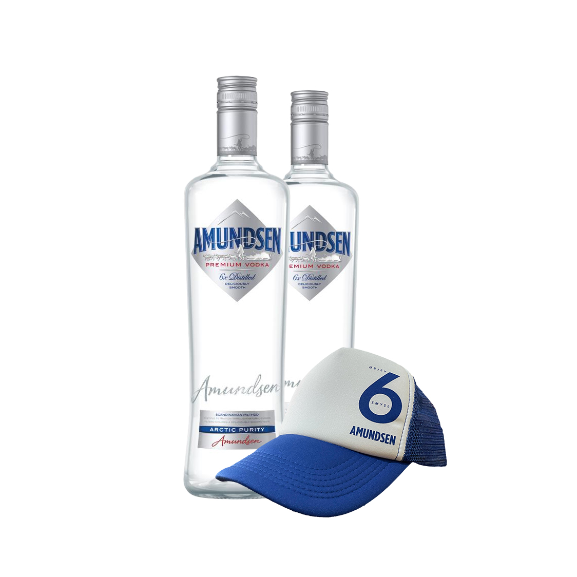 Vodka Amundsen 2x 1l 37,5% + kšiltovka