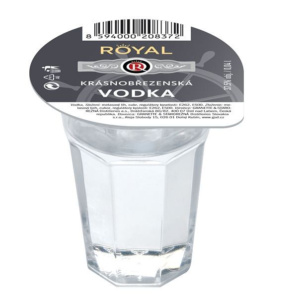 Panák vodka Royal 0,04l 37.5% Palírna