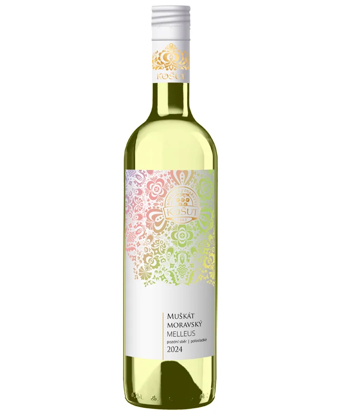 Muškát moravský MELLEUS – pozdní sběr 2024 polosladké Kosut 0,75l