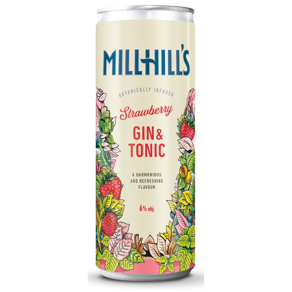 Millhill's Strawberry Gin Tonic 0,25l - plech