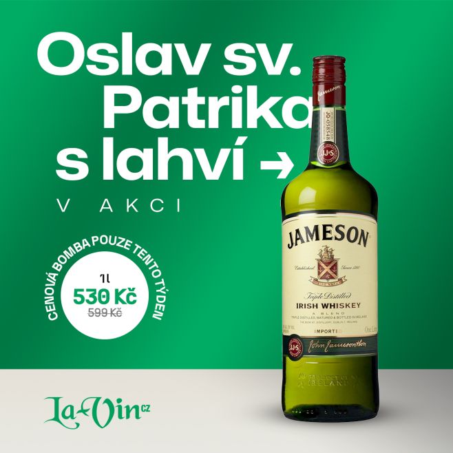Oslav svatého Patrika stylově – Jameson 1 l teď v akci! ➡ la-vin.cz/jameson-1l a další najdeš v naší týdenní akci