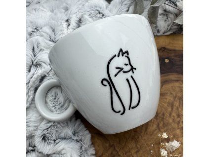 Hrnek s malovanou kočkou, 200 ml