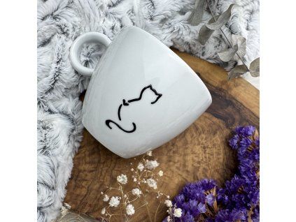 Hrnek s malovanou kočkou č.2, 200 ml