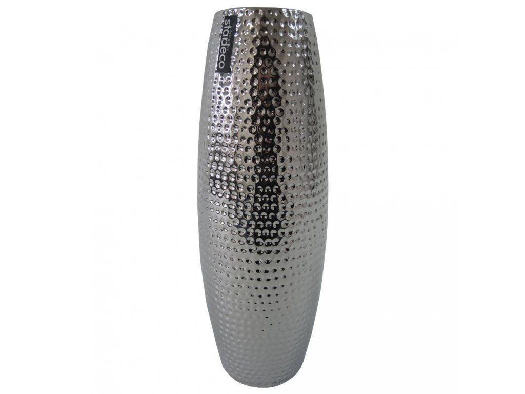 Váza keramická stříbrná 33 cm