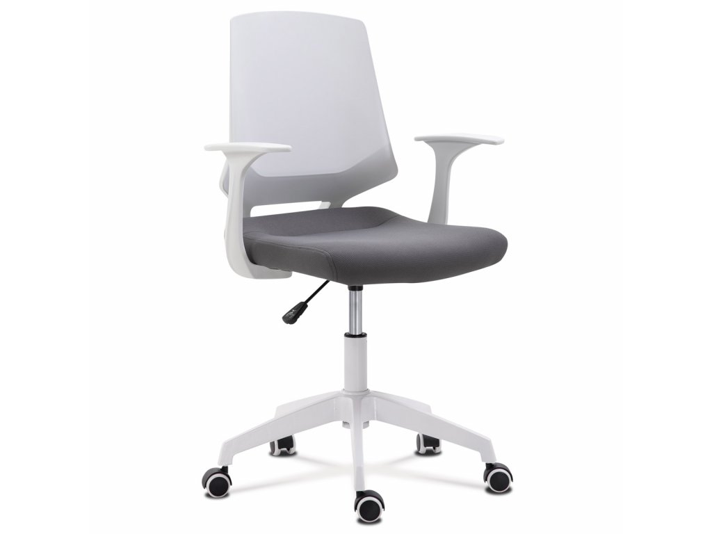 Kancelářská židle šedá látka / plast výškově nastavitelná