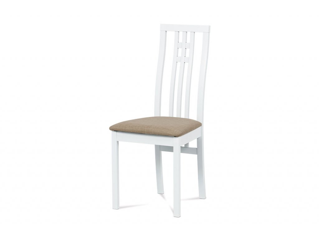 Jídelní židle bílá buk / béžový potah