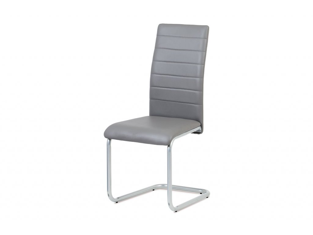Jídelní židle šedá koženka / kov