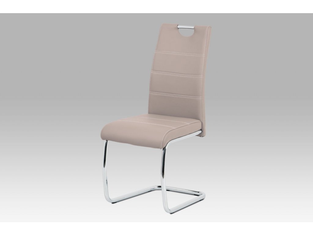 Jídelní židle béžová ekokůže /chrom