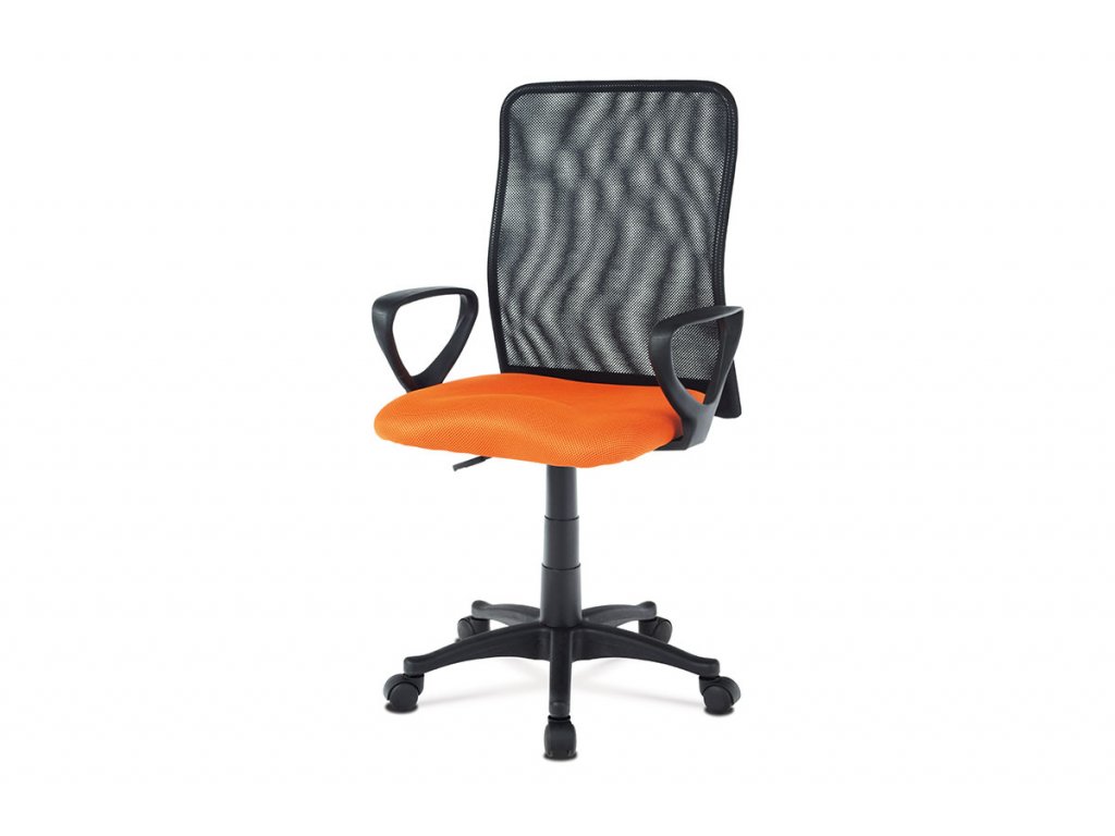 Kancelářská židle oranžová látka / plast