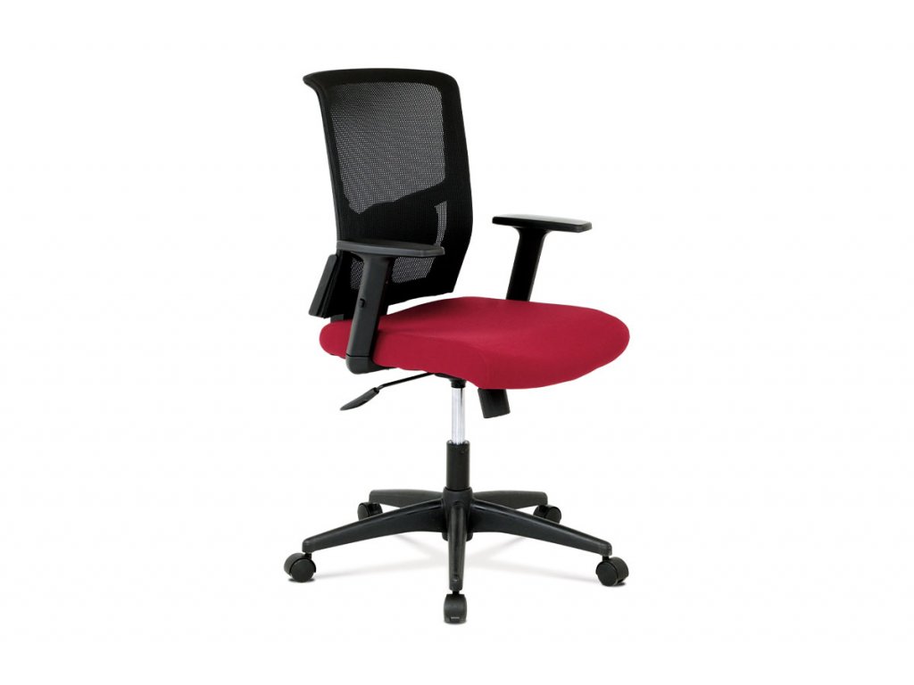 Kancelářská židle červená látka / plast