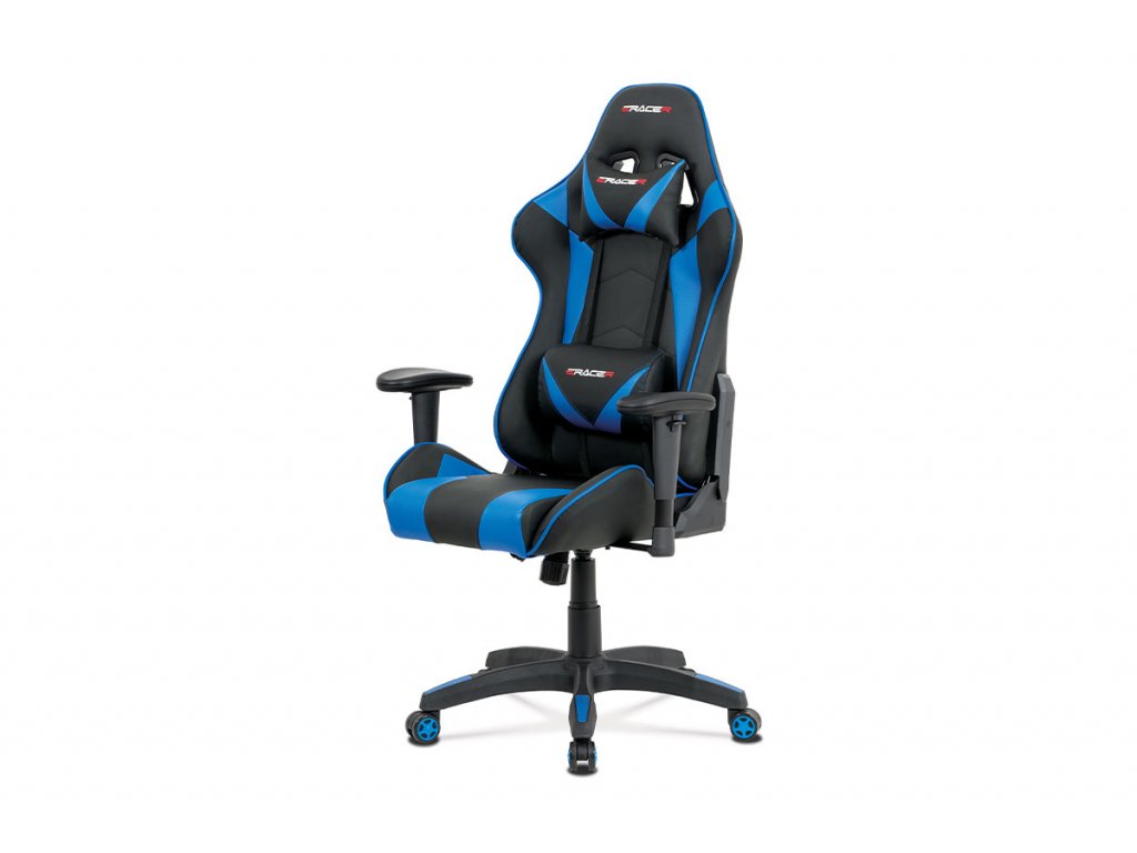 Kancelářská židle modrá ekokůže / plast