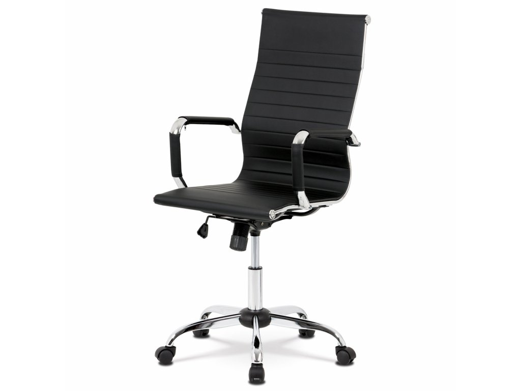 Kancelářská židle černá ekokůže / chrom