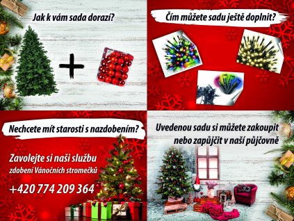 Ozdobený stromeček VÁNOČNÍ HVĚZDA 75 cm