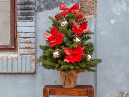 Vánoční stromek ozdobený VÁNOČNÍ HVĚZDA 75 cm