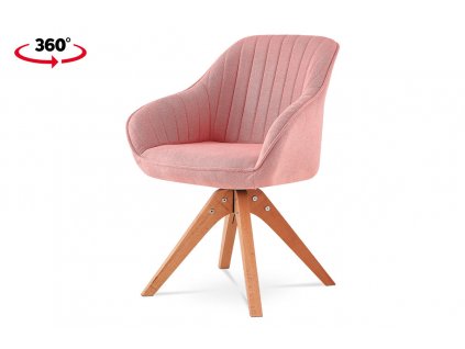 Jídelní židle růžová látka / masiv buk