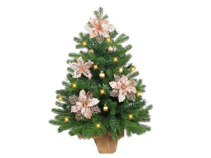 Ozdobený stromeček TŘPYTIVÁ CHAMPAGNE 75 cm
