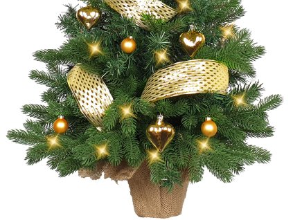 Ozdobený stromeček ZLATÉ SRDÍČKO 75 cm