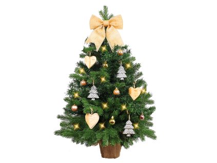 Ozdobený stromeček DŘEVĚNÉ SRDÍČKO 75 cm