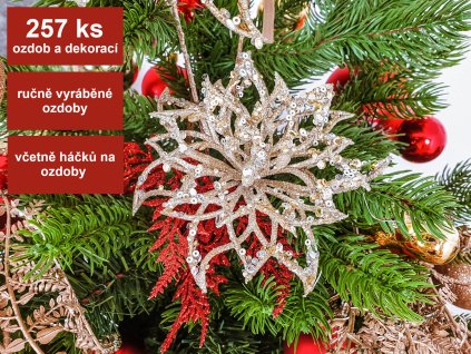ZAPŮJČENÍ - Kolekce ozdob 257 ks VÁNOČNÍ TŘPYT